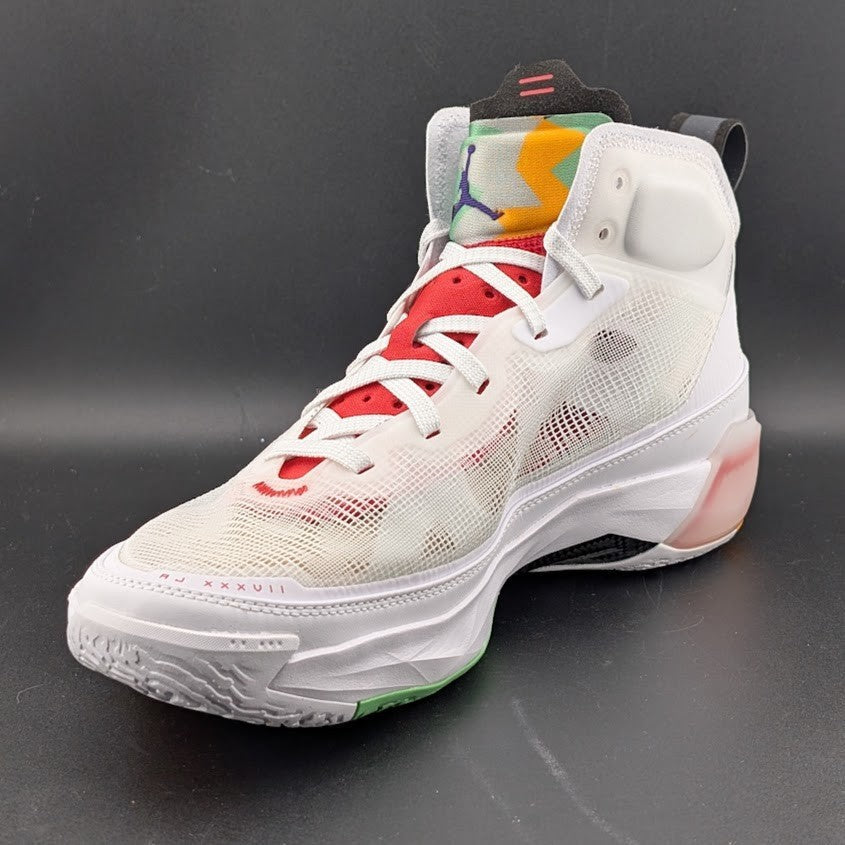Nike Sz M10.5 Air Jordan XXXVII 37 'Hare' White White Red Basketball Shoe DD6958 Jordan