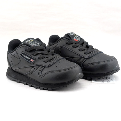 Reebok CL Leather Unisex Infant/Toddler Shoes Size 5 ~ Black Reebok