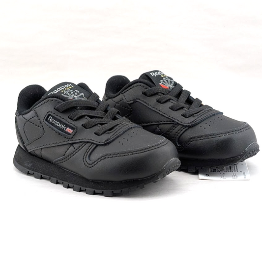 Reebok CL Leather Unisex Infant/Toddler Shoes Size 5 ~ Black Reebok