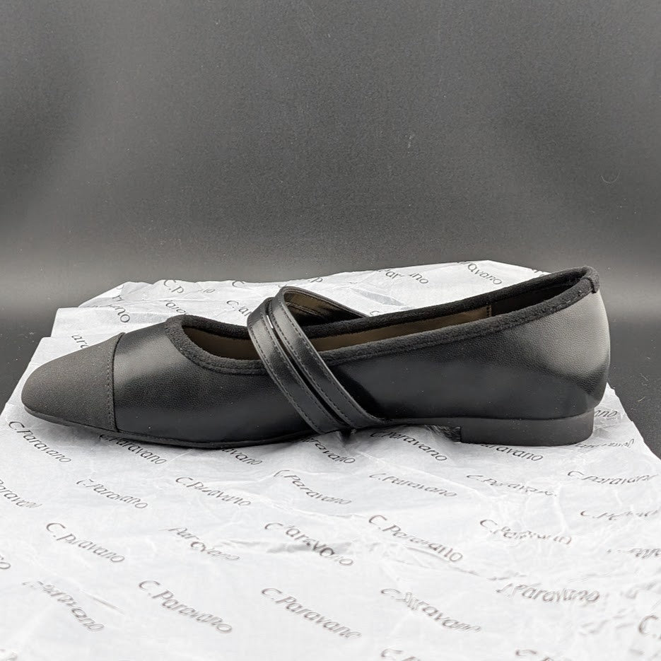 C.Paravano Women's Size 7 (EU 37.5) Mary Jane Ballet Flat Shoes Square Toe Soft C. Paravano