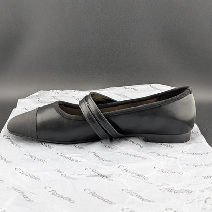 C.Paravano Women's Size 7 (EU 37.5) Mary Jane Ballet Flat Shoes Square Toe Soft C. Paravano