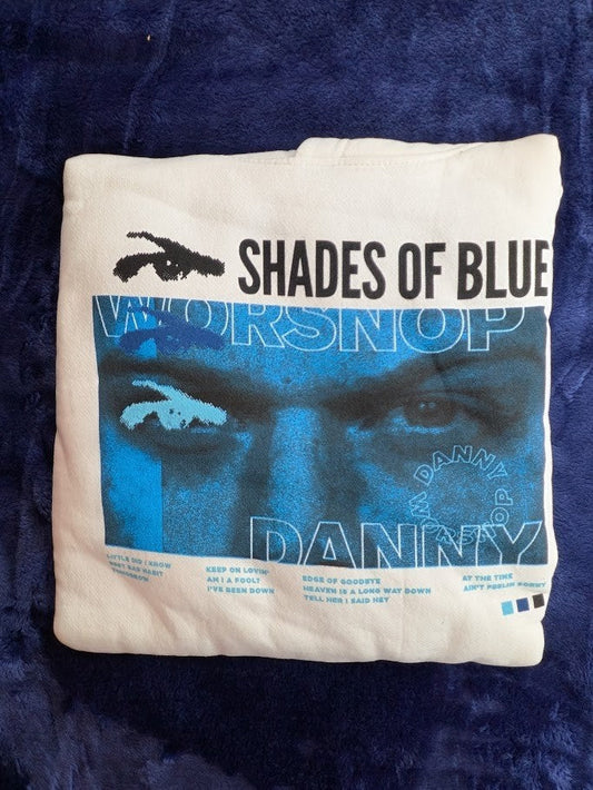 Danny Worsnop “Shades of Blue” Hoodie White NEW Unbranded