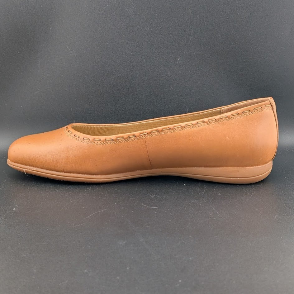 Trotters Womens Sz 11M "Dixie" Luggage Tan Leather Ballet Flats T2217-215 Trotters