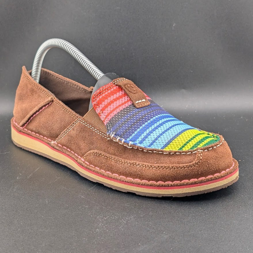 Ariat Cruiser Women's Sz 9B Brown Suede/Serape Mesh Slip On Loafers 10018587 NEW Ariat