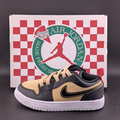 Jordan Unisex 12c Air Jordan 1 Low Alt SE PS Pizza Shoes Tan Black Red Q2015200 Jordan