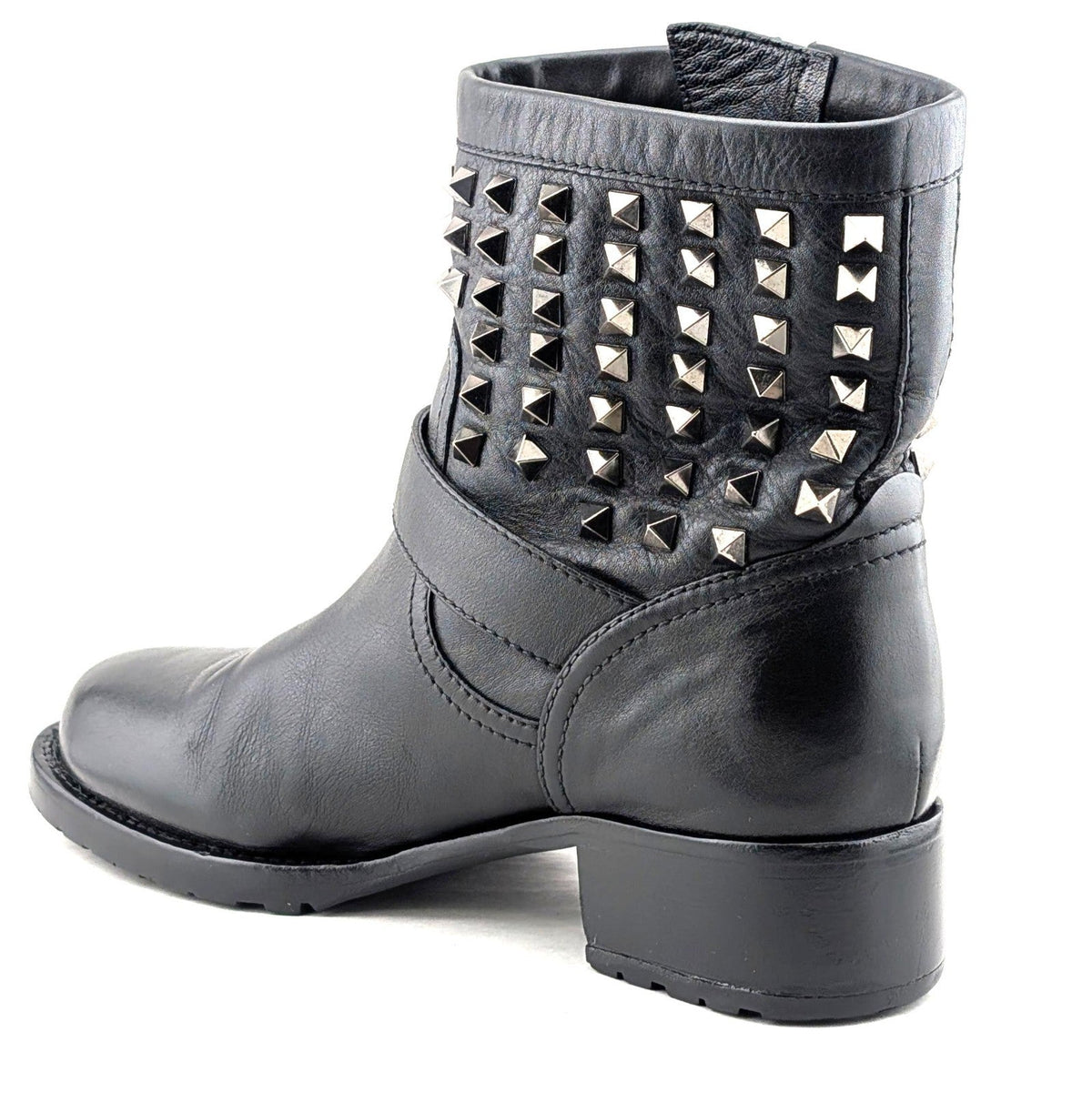 VALENTINO Garavani Calf Skin Rockstud Short Boots~Black Size EU 38.5 - US 8.5 Valentino