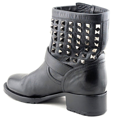 VALENTINO Garavani Calf Skin Rockstud Short Boots~Black Size EU 38.5 - US 8.5 Valentino