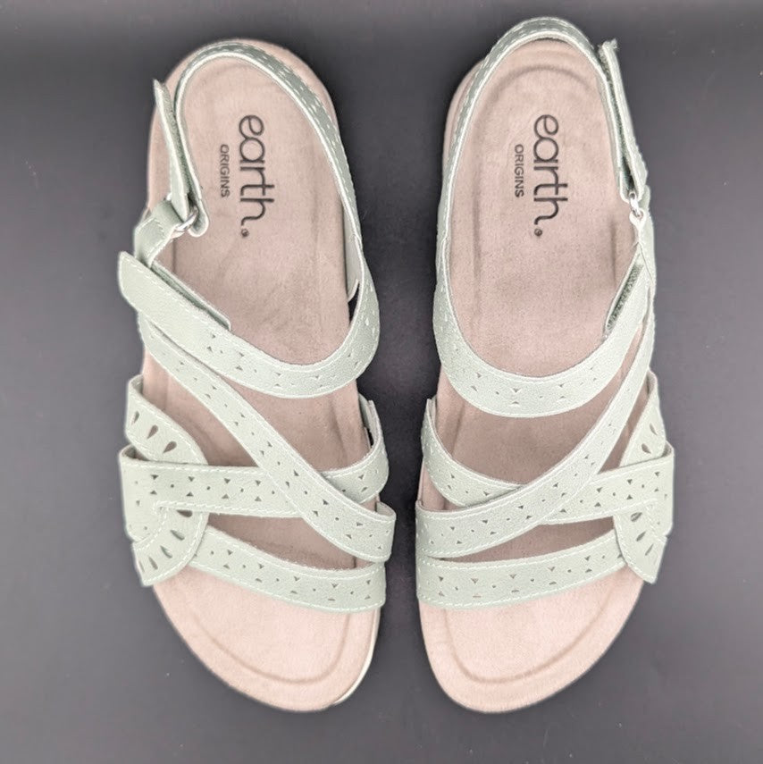 Earth Seravi3 Women's Size 7.5W Sandal Light Green Memory Foam Footbed Earth