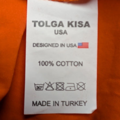 Tolga Kisa Rhinestone Swag Gangster Streetwear T-Shirt Size XXL~Orange Tolga Kisa