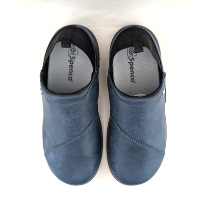 Spenco Brooklyn Womens US 5.5 Navy Orthotic Convertible Slip-On Clogs Shoes Spenco