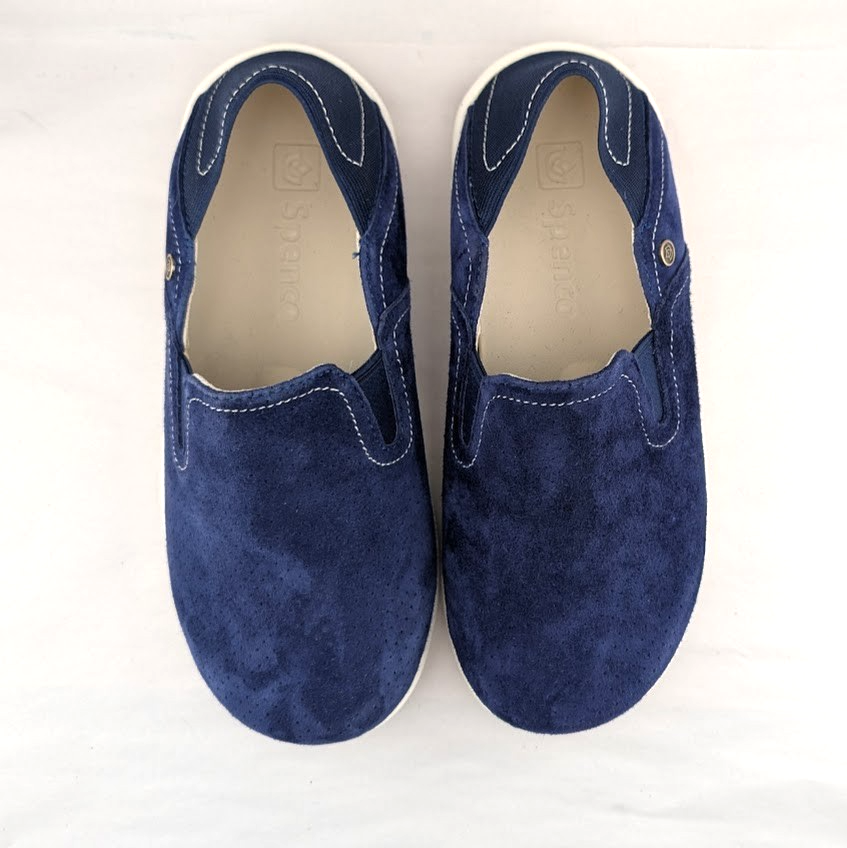 Spenco Brooklyn Women's US 6 Wide Navy Suede Convertible Slip-On Clogs Shoes Spenco