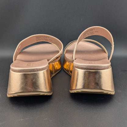 Kenneth Cole Reaction Women's Size 10 Perry Rose Gold Metallic PU Sandal Kenneth Cole