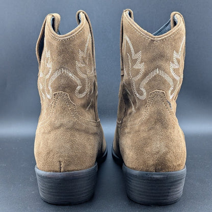 Roper Women's Sz 9.5 Dusty II Tan Brown Cow Suede Western Booties Snip Toe NIB Roper