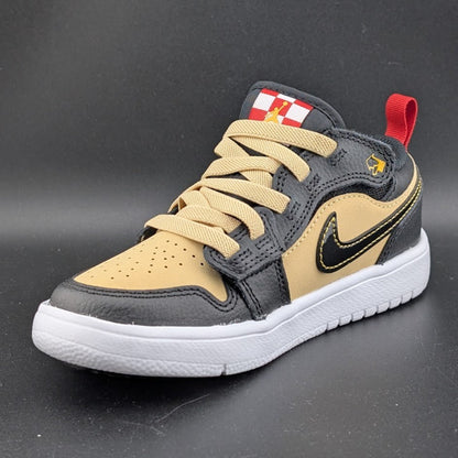 Jordan Unisex 12c Air Jordan 1 Low Alt SE PS Pizza Shoes Tan Black Red Q2015200 Jordan