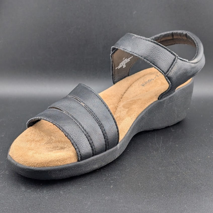 Easy Spirit Women's Size 8M Kenton3 Wedge Sandal w/ Hook & Loop Strap Closure Easy Spirit