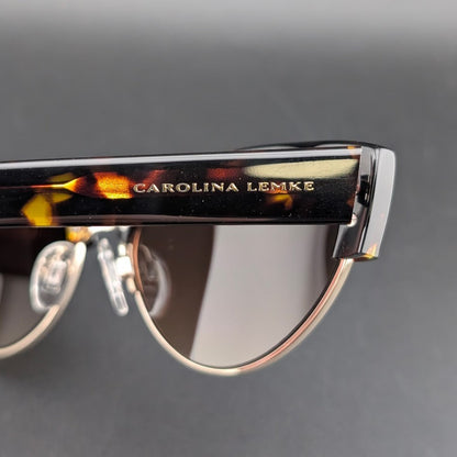 Carolina Lemke CL9035-02 Women's Cat Eye Tortoise Half Rim Tinted UV400 145mm Carolina Lemke