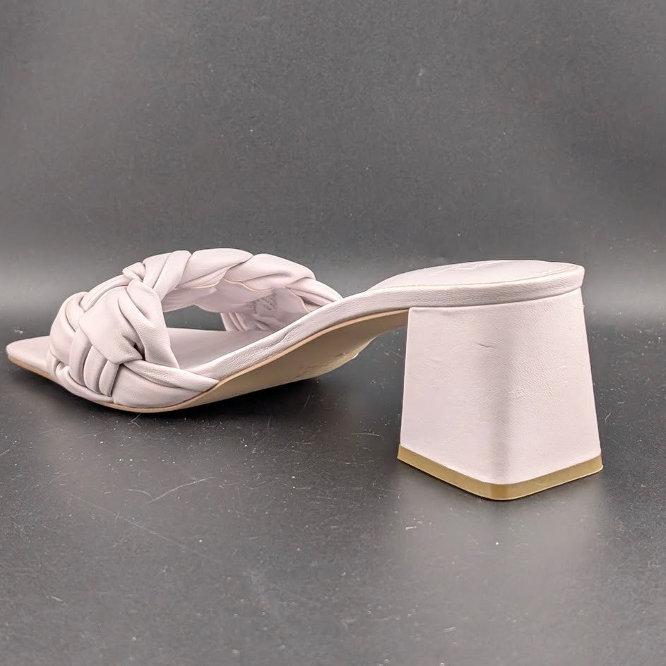 Marc Fisher LTD Size 8  Woven Nude Women Leather Flat Slides Sandals Marc Fisher