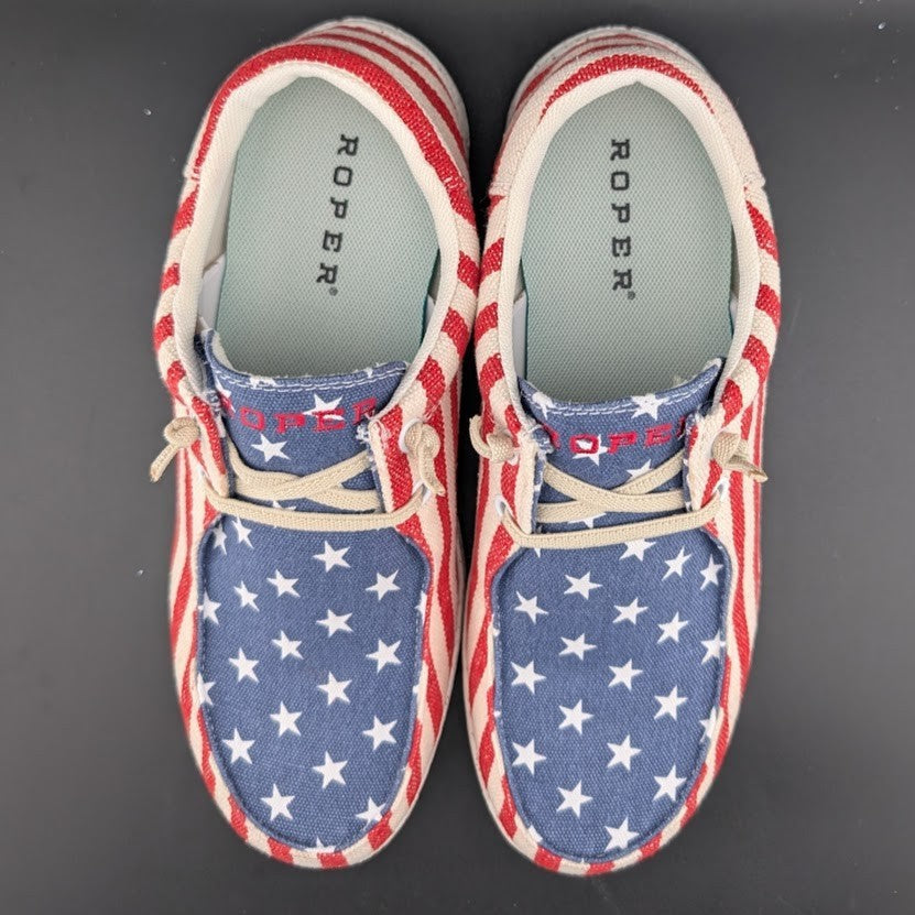 Celebrate USA 250💥 Roper Women's Sz 9 Hang Loose Slip-On Causal Shoes - Moc Toe Roper