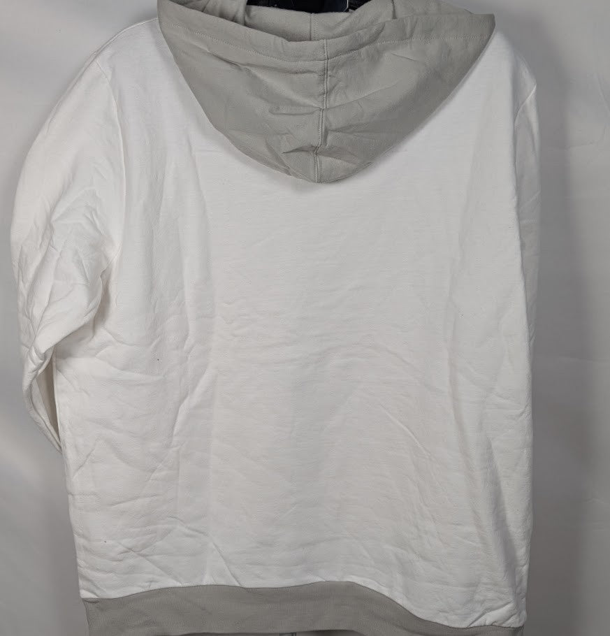 FUBU Men's Long Sleeve Fleece Hoodie Sweatshirt White Size S / LG / XL FUBU