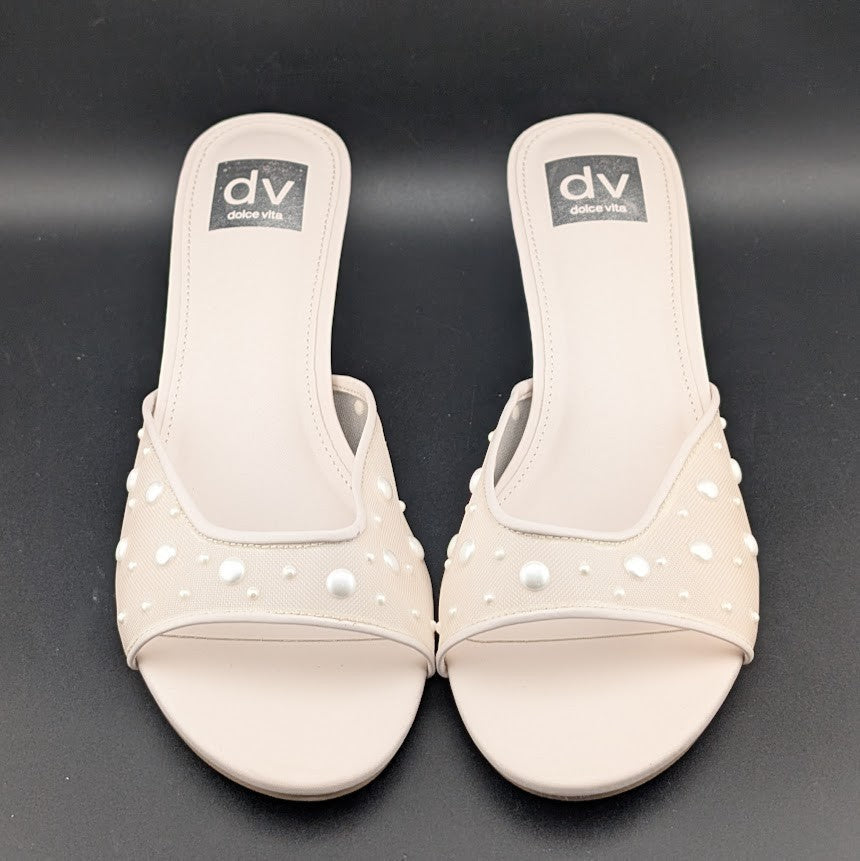 DV by Dolce Vita Size 9 Dorthey Pearl Slides Women's Dress Sandal Dolce Vita