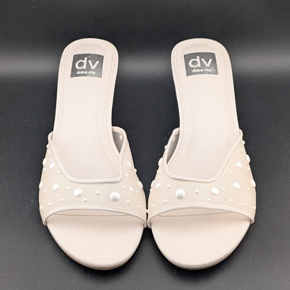 DV by Dolce Vita Size 9 Dorthey Pearl Slides Women's Dress Sandal Dolce Vita