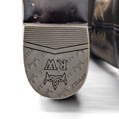 Mens Rodeo Cowboy Boots Genuine Leather Hibrido Suela Tacoma Cuero Bota Vaquera REYWELT