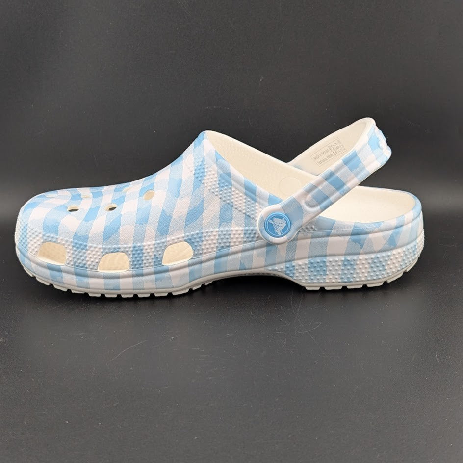 Crocs Classic Clogs Unisex m7 / w9 Blue White Gingham Shoes TLW235 NWT Crocs
