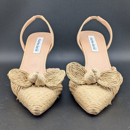 Charles David Allyson Raffia Slingback Pump Heel Shoes Size 8.5 NEW CHARLES DAVID