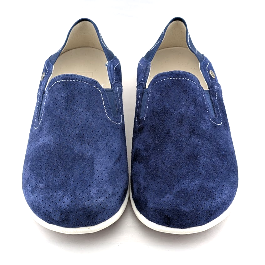 Spenco Brooklyn Women's US 6 Wide Navy Suede Convertible Slip-On Clogs Shoes Spenco
