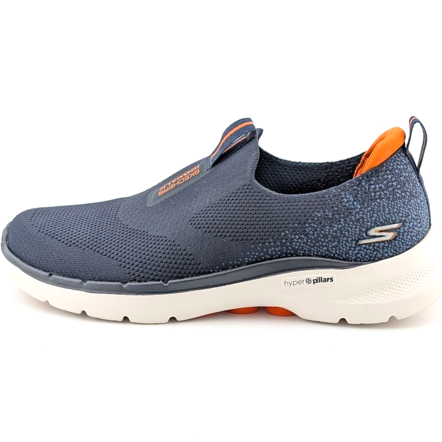Skechers Men's Size 7 Go Walk 6 Navy-Orange Comfort Slip-On Shoe Sneaker 216202N SKECHERS