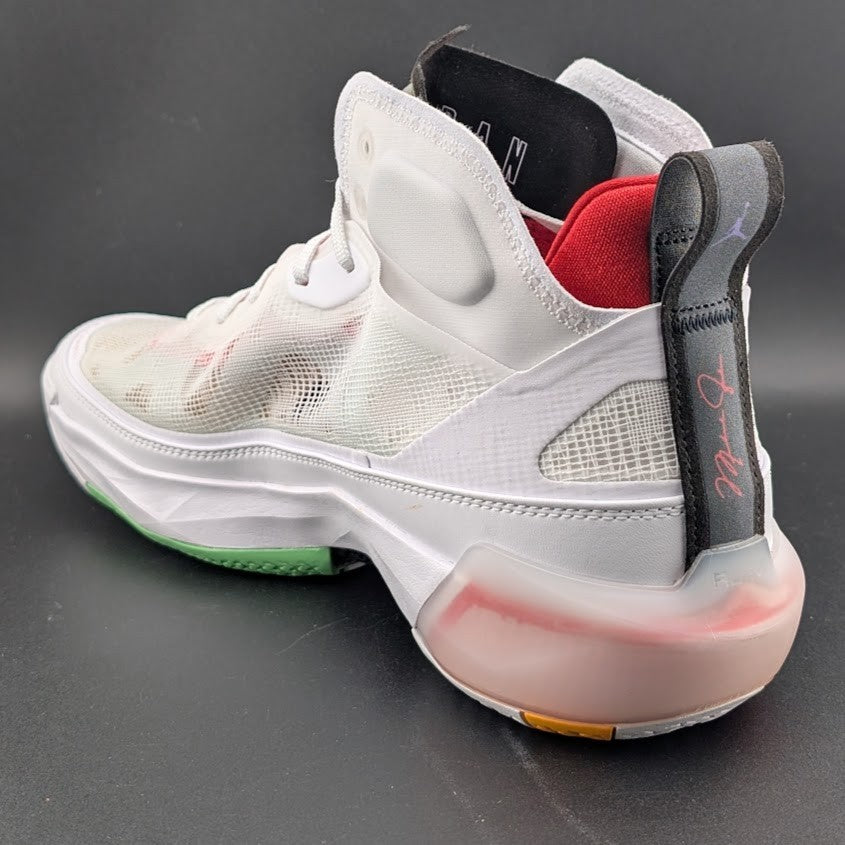 Nike Sz M10.5 Air Jordan XXXVII 37 'Hare' White White Red Basketball Shoe DD6958 Jordan