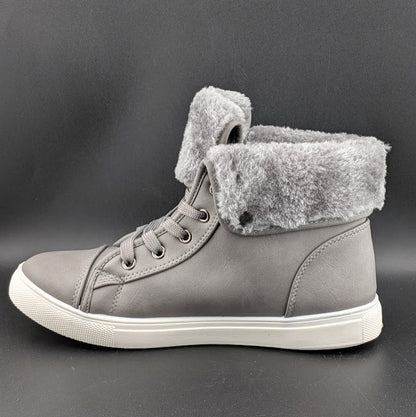 40% OFF Womens Sz 8 Combat Sneaker Boots w/ Faux Fur Lining Fashion Warm Unbranded