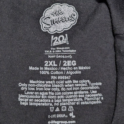 Meet the Simpsons Size XXL 100% Cotton SS T-Shirt Black NWOT 20th Television