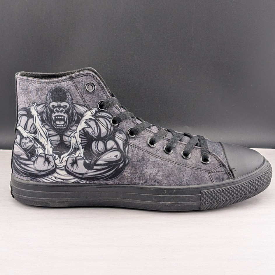 RAAD Shop Angry Gorilla Canvas Hi Tops US Size M9 / W10.5W Unisex RARE RAAD