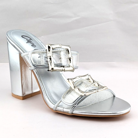 Cape Robbin Prunella Double Buckle Women's Size 7.5 Sandals Clear Straps Cape Robbin