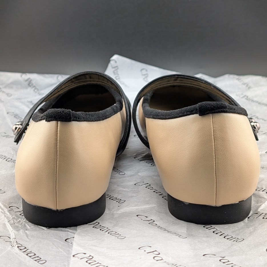 C.Paravano Women's Size 8 (EU 38.5) Mary Jane Ballet Flat Shoes Square Toe Soft C. Paravano