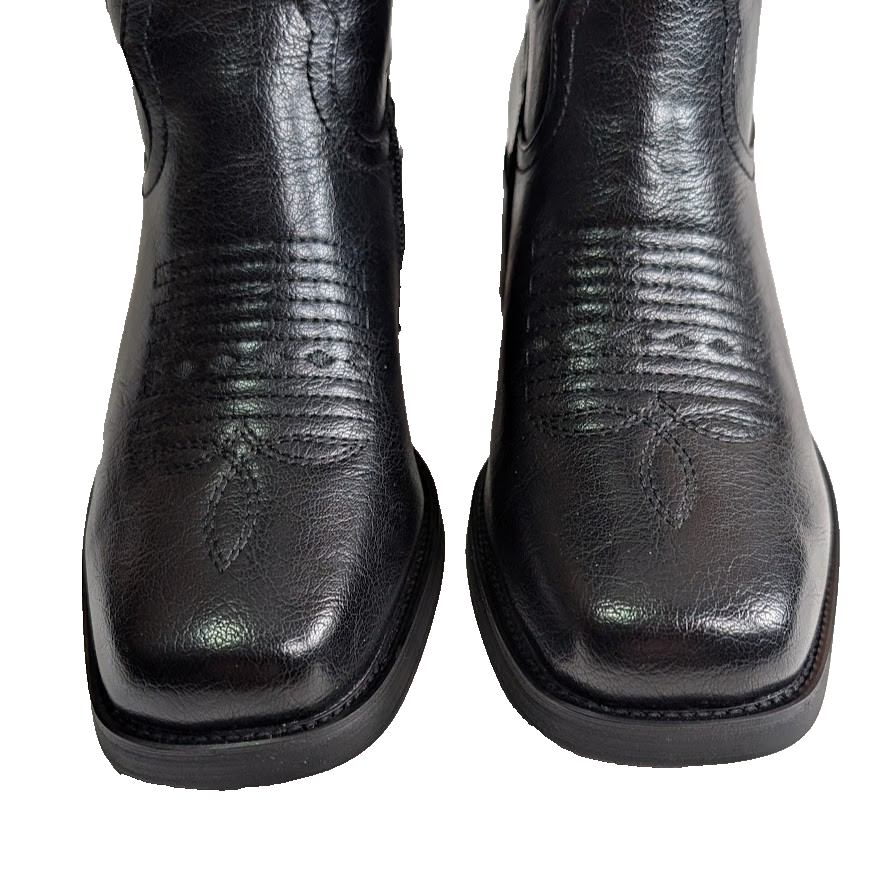 ISNOM Size 7.5 Cowgirl Cowboy Boots for Women, Western with Square Toe, Pull-on ISNOM