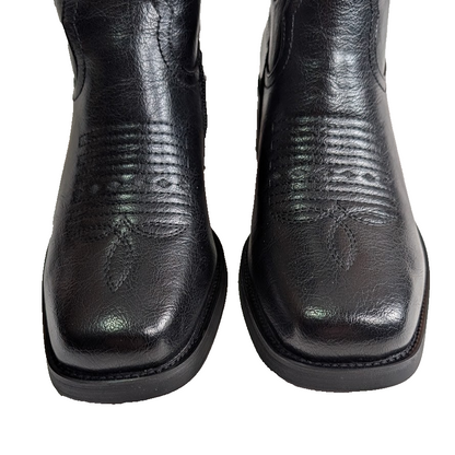 ISNOM Size 7.5 Cowgirl Cowboy Boots for Women, Western with Square Toe, Pull-on ISNOM