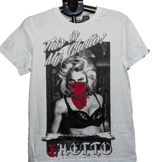 Ghetto Off Limits Short Sleeve White Size Medium T-Shirt Unbranded