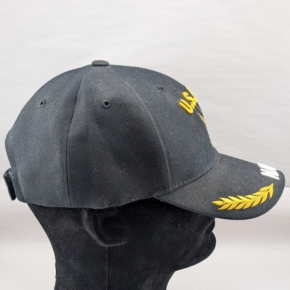 US NAVY Baseball Cap Hat Mesh One Size Fits Most Black Quality Embroidered US Navy
