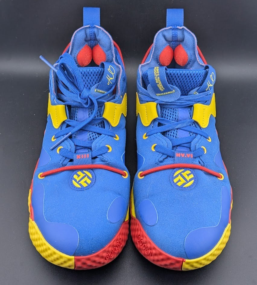 Men's adidas SM Harden Vol 6 Unisex Shoes Men Size 9, Color: Blue/Red/Yellow adidas
