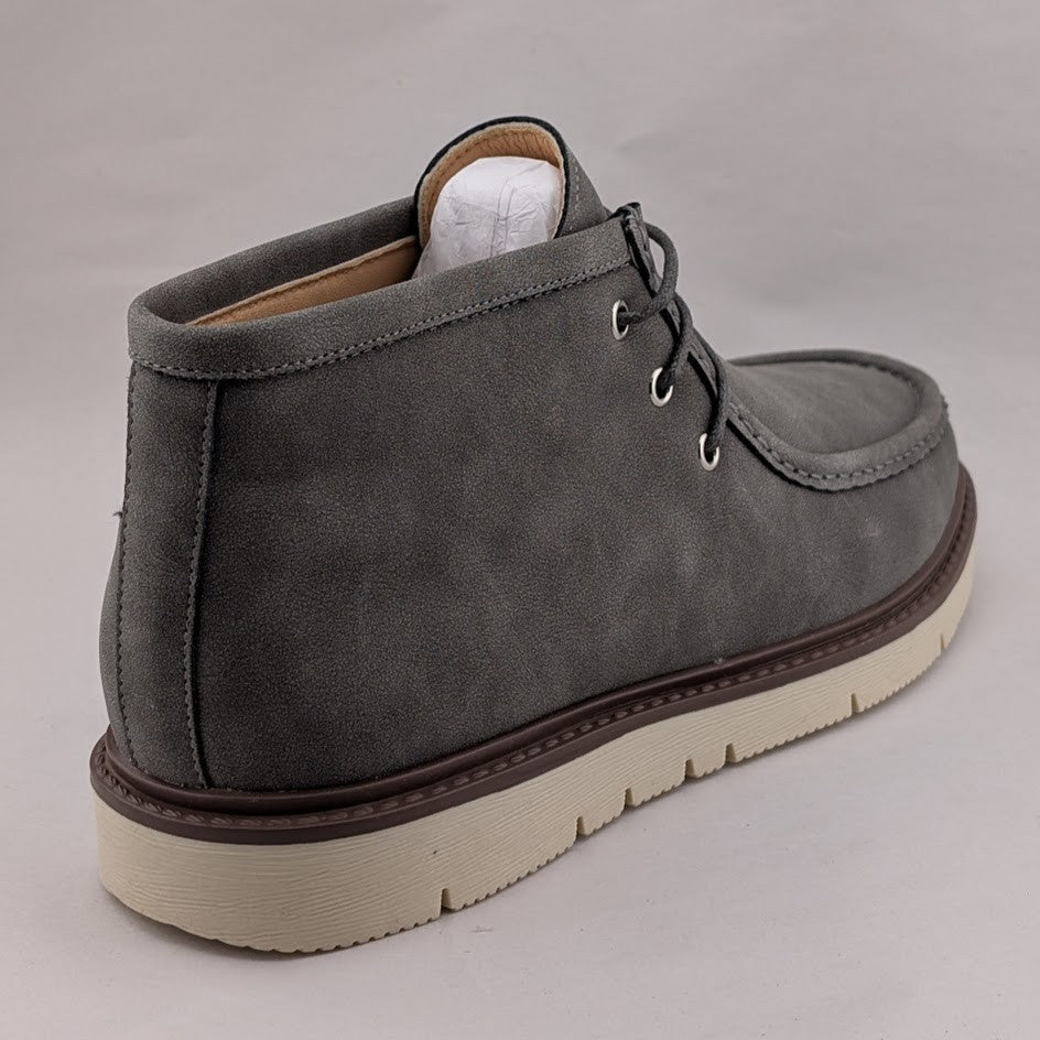 Men's Size 9.5 Moc Toe Boots Comfortable Lightweight Chukka Casual Wedge Grey Coutgo