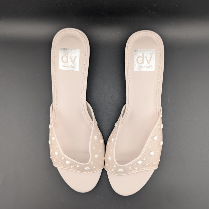 DV by Dolce Vita Size 9 Dorthey Pearl Slides Women's Dress Sandal Dolce Vita