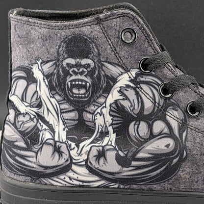 RAAD Shop Angry Gorilla Canvas Hi Tops US Size M9 / W10.5W Unisex RARE RAAD