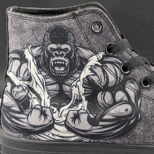 RAAD Shop Angry Gorilla Canvas Hi Tops US Size M9 / W10.5W Unisex RARE RAAD