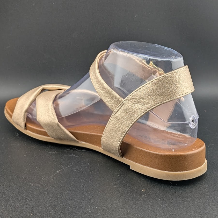 Xappeal Women's 7.5M Rayna Gold Puffy Slingback Sandal Shoes w/ Comfort Footbed X-Appeal