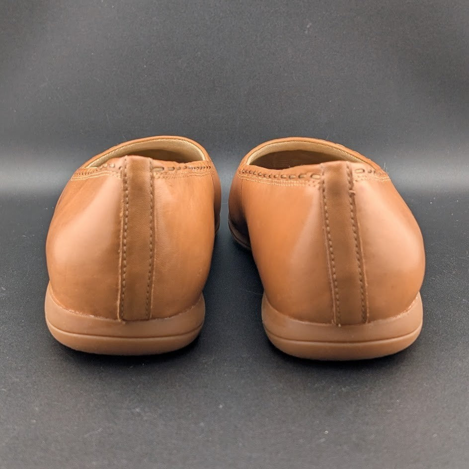 Trotters Womens Sz 11M "Dixie" Luggage Tan Leather Ballet Flats T2217-215 Trotters