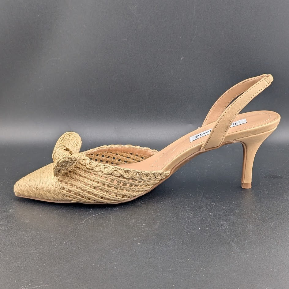 Charles David Allyson Raffia Slingback Pump Heel Shoes Size 8.5 NEW CHARLES DAVID