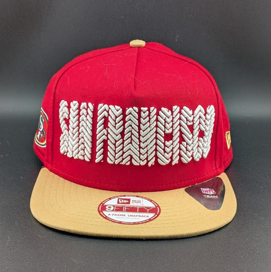 New Era San Francisco 49ers Exclusive 9FIFTY NFL A-Frame Snapback Hat Cap M/Lrg New Era