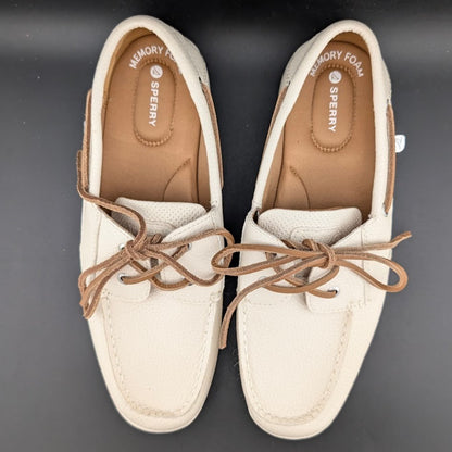 Sperry Women's Size US 9 / EU 40 Whalefish Cream Leather Boat Shoes ~ MSRP $125 SPERRY